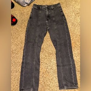 Express high-rise grey jeans